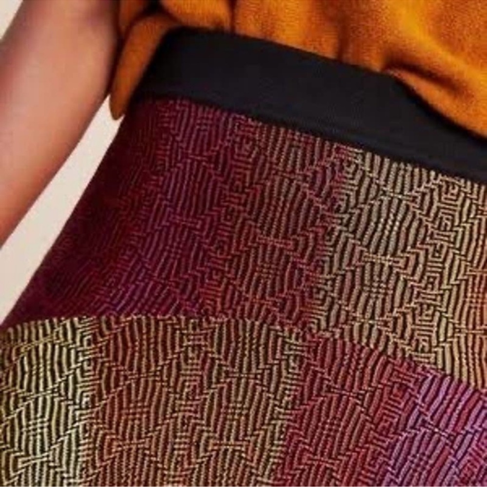 Anthropologie Cecilia Prado Sweater High Low Abstract Multicolor Printed Skirt - Picture 4 of 11